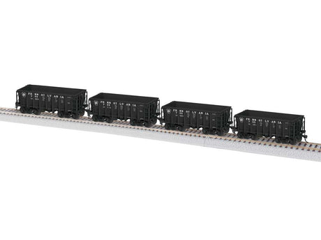 Class G38 Ore Car 4-Pack - Ready to Run -- Pennsylvania Railroad #15251, 15590, 15713, 15869 (As-Delivered, black)