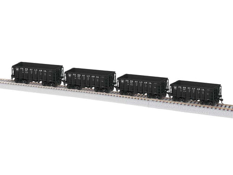 Class G38 Ore Car 4-Pack - Ready to Run -- Pennsylvania Railroad #15419, 15643, 15754, 15926 (As-Delivered, black)