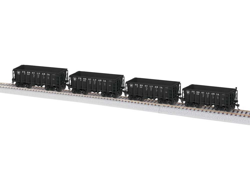 Class G38 Ore Car 4-Pack - Ready to Run -- Pennsylvania Railroad No Roadnumber (As-Delivered, black)