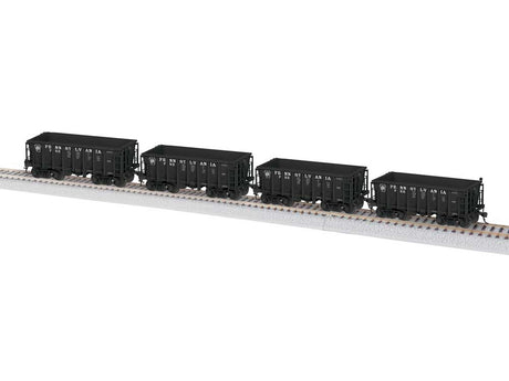 Class G38 Ore Car 4-Pack - Ready to Run -- Pennsylvania Railroad No Roadnumber (As-Delivered, black)
