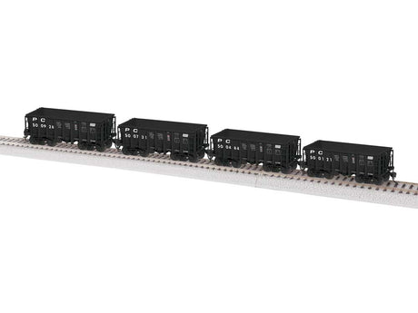 Class G38 Ore Car 4-Pack - Ready to Run -- Penn Central #500121, 500484, 500731, 500928 (black)