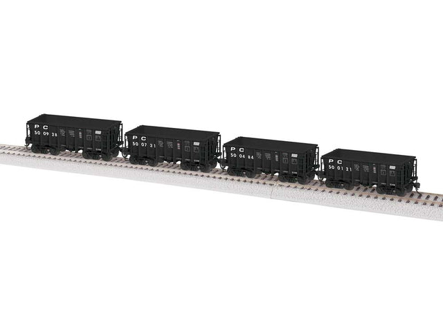 Class G38 Ore Car 4-Pack - Ready to Run -- Penn Central #500121, 500484, 500731, 500928 (black)