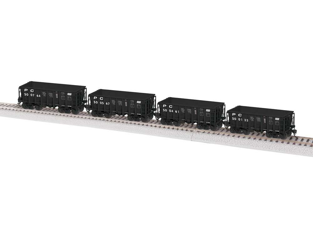 Class G38 Ore Car 4-Pack - Ready to Run -- Penn Central #500133, 500461, 500567, 500764 (black)