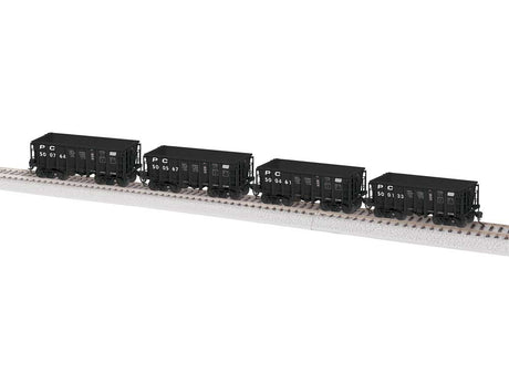 Class G38 Ore Car 4-Pack - Ready to Run -- Penn Central #500133, 500461, 500567, 500764 (black)