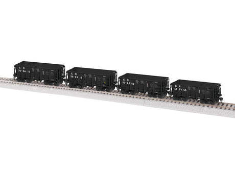 Class G38B Ore Car 4-Pack - Ready to Run -- Conrail #502455, 502460, 502512, 502613 (black)