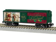 Boxcar - Ready to Run - American Flyer(R) -- 2025 Christmas (green, red, gold, Mural Sides)-1