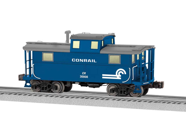 PRR Class N5 Cupola Caboose w/Lights - 3-Rail - Ready to Run -- Conrail #3008 (blue, gray, white)