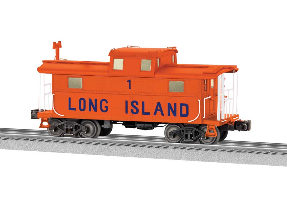 PRR Class N5 Cupola Caboose w/Lights - 3-Rail - Ready to Run -- Long Island #1 (orange, blue)