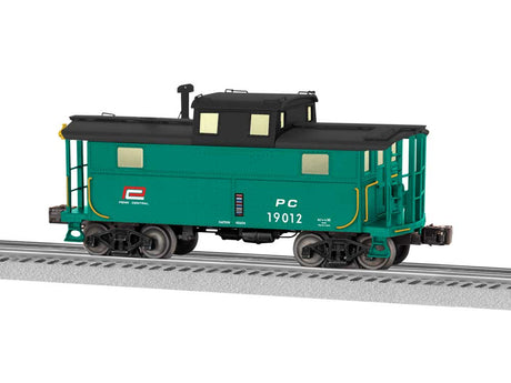 PRR Class N5 Cupola Caboose w/Lights - 3-Rail - Ready to Run -- Penn Central #19012 (Jade Green, black, white, Red P)