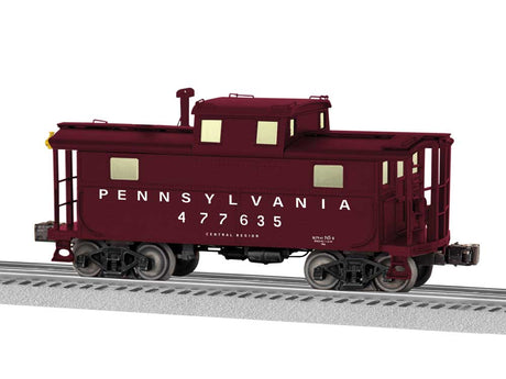PRR Class N5 Cupola Caboose w/Lights - 3-Rail - Ready to Run -- Pennsylvania Railroad #477635 (Tuscan, white, Futura Lettering)