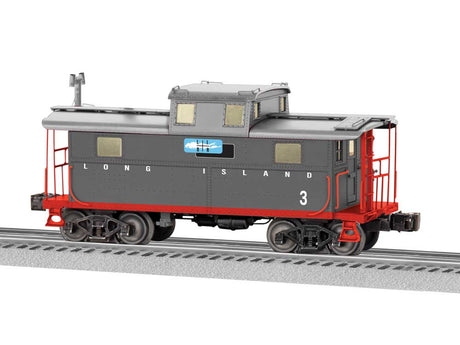 PRR Class N5 Cupola Caboose w/Lights & Sound - 3-Rail - Ready to Run - Vision -- Long Island #3 (gray, orange, blue)