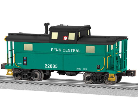 PRR Class N5 Cupola Caboose w/Lights & Sound - 3-Rail - Ready to Run - Vision -- Penn Central #22885 (Jade Green, black, white)