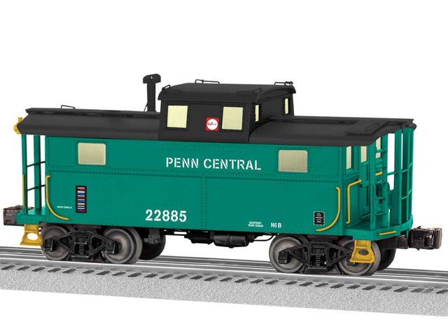 PRR Class N5 Cupola Caboose w/Lights & Sound - 3-Rail - Ready to Run - Vision -- Penn Central #22885 (Jade Green, black, white)