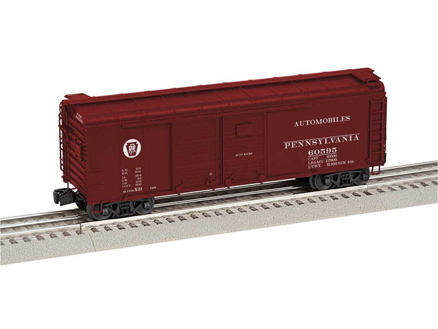 Pennsylvania Railroad X31A 40' Double-Door Boxcar - 3-Rail - Ready to Run -- Pennsylvania Railroad #60595 (Tuscan, white, Circle Keystone, Automobile)