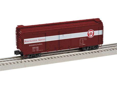 Pennsylvania Railroad X31A 40' Double-Door Boxcar - 3-Rail - Ready to Run -- Pennsylvania Railroad #69142 (Merchandise Service, Tuscan, white, red)