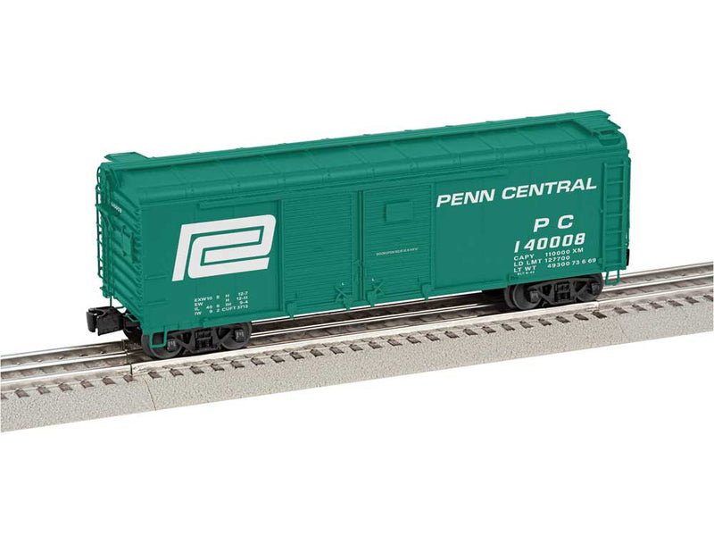 Pennsylvania Railroad X31b 40' Double-Door Boxcar - 3-Rail - Ready to Run -- Penn Central #140008 (Jade green, Large Logo)