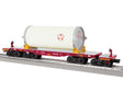 8-Axle Heavy-Duty Flatcar w/Canister Load - 3-Rail - Ready to Run -- AEC #1948 (red, gray)-1
