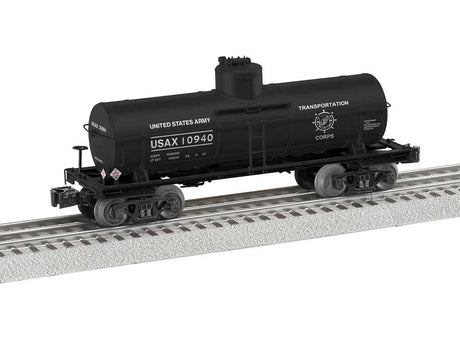 8,000-Gallon Tank Car - 3-Rail - Ready to Run -- U.S. Army #10940 (black, white, USATC Logo)