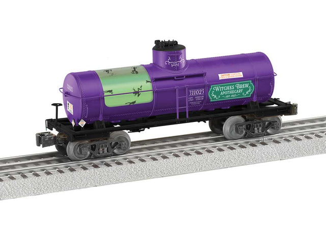 8,000-Gallon Tank Car - 3-Rail - Ready to Run -- Halloween #311025 (purple, green, black)