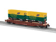 Intermodal TOFC Flatcar w/2 Trailers - 3-Rail - Ready to Run -- Chicago & North Western #44017 (Boxcar Red, yellow & green trailers)