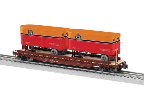 Intermodal TOFC Flatcar w/2 Trailers - 3-Rail - Ready to Run -- Southern Pacific #563200 (Boxccar Red, Pacific Electric Trailers)