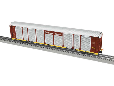 89' Enclosed Auto Carrier w/FreightSounds - 3-Rail - Ready to Run - Vision -- Southern Pacific #977017 (silver, Boxcar Red, yellow, black)