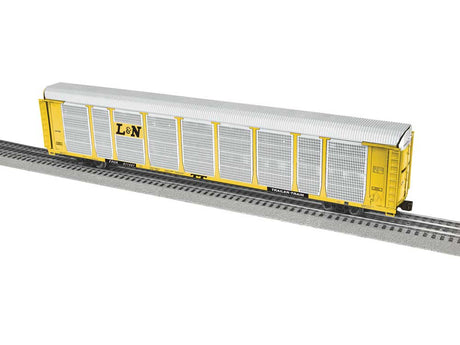 89' Enclosed Auto Carrier - 3-Rail - Ready to Run -- Louisville & Nashville #911441 (silver, yellow, black)