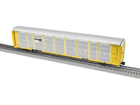 89' Enclosed Auto Carrier - 3-Rail - Ready to Run -- Norfolk Southern #255939 (silver, yellow, black)