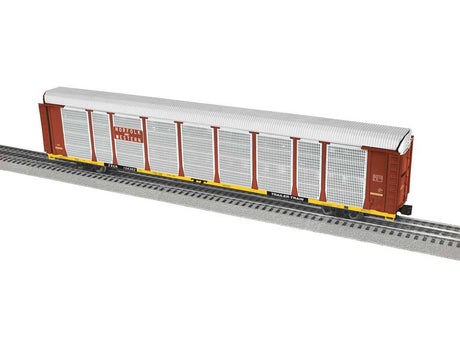 89' Enclosed Auto Carrier - 3-Rail - Ready to Run -- Norfolk & Western #156382 (silver, Boxcar Red, yellow, black)