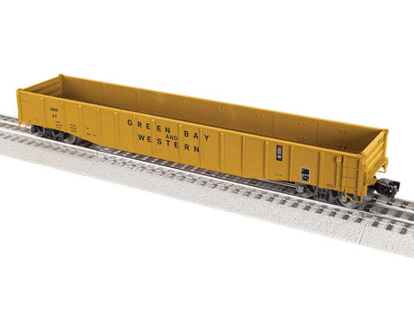 Pullman-Standard PS-5 50' Gondola - 3-Rail - Ready to Run -- Green Bay & Western #33 (yellow, black)