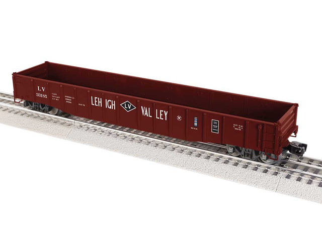 Pullman-Standard PS-5 50' Gondola - 3-Rail - Ready to Run -- Lehigh Valley #33185 (Boxcar Red, white, Black Diamond Logo)
