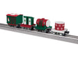 Disconnect 4-Car Set - 3-Rail - Ready to Run -- Christmas (1 Each: Boxcar, Outhouse, Tank, Drum)