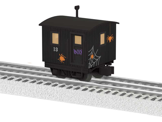 Disconnect Truck Caboose - 3-Rail - Ready to Run -- Halloween (black, orange)