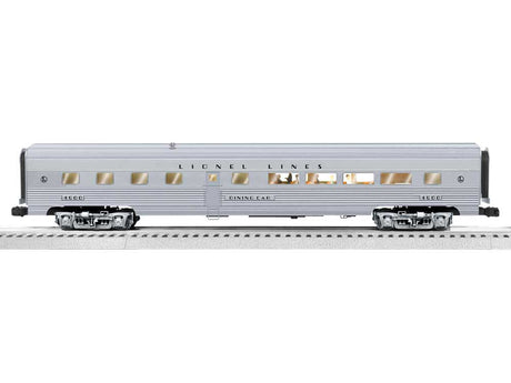18" Streamlined Fluted Diner - 3-Rail - Ready to Run - StationSounds -- Lionel Lines #4500 (silver)