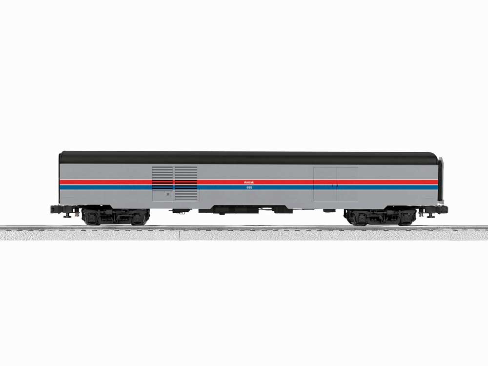 21" Smooth-Side HEP Generator Power Car - 3-Rail - Ready to Run -- Amtrak #695 (Phase 2, silver, black, red, blue, white)