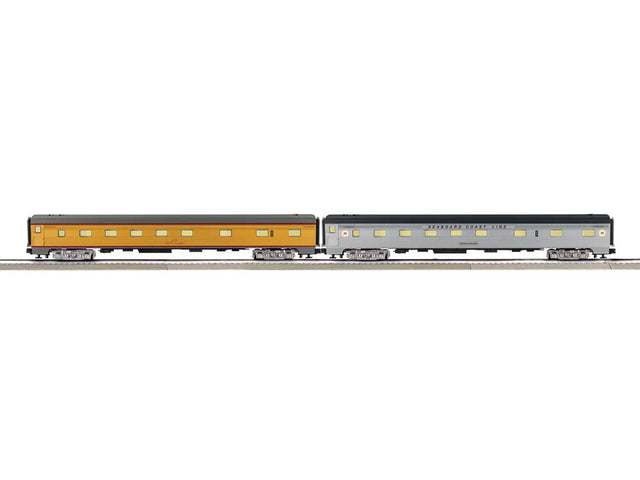 21" Streamlined Fluted 10-6 Sleeper 2-Pack - 3-Rail - Ready to Run -- Union Pacific "Pacific Islands" and Seaboard Coast Line "Birmingham"