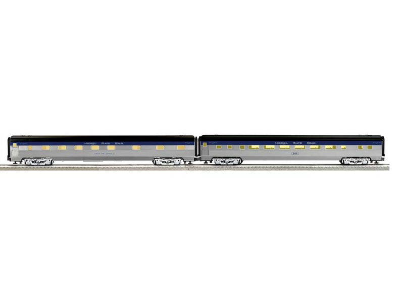 21" Streamlined Coach, Sleeper - 3-Rail - Ready to Run - RailSounds -- Nickel Plate Road City of Lima, #107 (silver, blue, black)