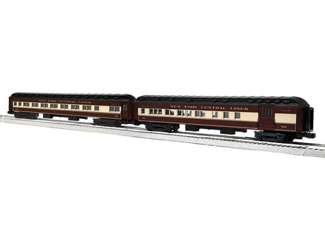 18' Heavyweight Pullman Combine & Coach Set - 3-Rail - Ready to Run -- New York Central Set A (Niagara Falls, brown, cream, black)