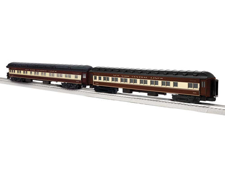 18' Heavyweight Pullman Coach & Observation Set - 3-Rail - Ready to Run -- New York Central Set C (Niagara Falls, brown, cream, black)