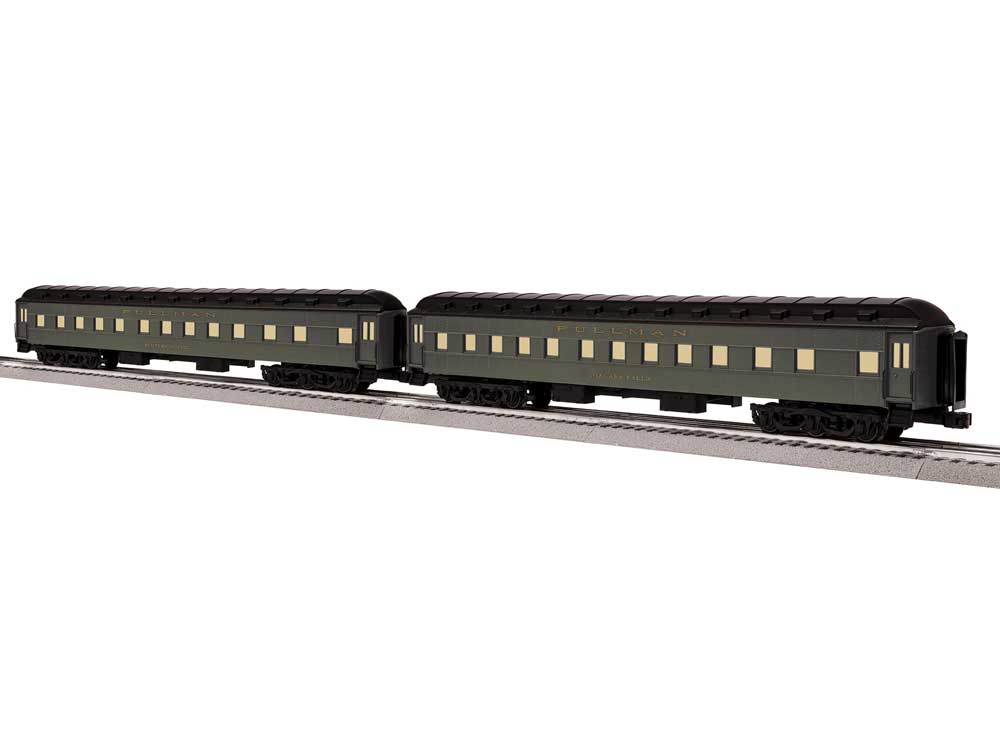 18" Heavyweight Pullman Sleeper 2-Pack - 3-Rail - Ready to Run -- New York Central Add-On #2 (20th Century Ltd, Pullman Green)