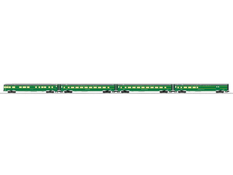 21"  Smooth-Side Combine, 2 Coach, Observation Set - 3-Rail - Ready to Run -- Lionel Lines Hillside, Maplewood, Springfield, Chatham (green, gray)