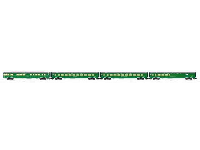 21"  Smooth-Side Combine, 2 Coach, Observation Set - 3-Rail - Ready to Run -- Lionel Lines Hillside, Maplewood, Springfield, Chatham (green, gray)