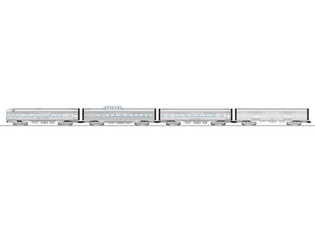 15" Baggage, Coach, Dome, Observation Set - 3-Rail - Ready to Run -- Florida East Coast (aluminum)