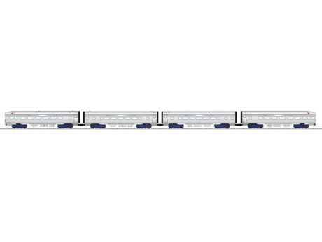 15" Baggage, 2 Coaches, Observation Set - 3-Rail - Ready to Run -- Reading (aluminum)