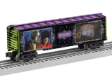Steel Boxcar - 3-Rail - Ready to Run -- Beetlejuice Movie #28020 (black, purple)-1