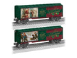 Steel Boxcar - 3-Rail - Ready to Run -- 2025 Christmas (green, red, gold; Mural Sides)