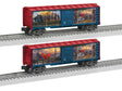 Steel Boxcar - 3-Rail - Ready to Run -- Thomas Kinkade Studios (The Trinity I, blue, red, full color)