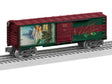 Steel Boxcar with Sound - 3-Rail - Ready to Run -- 2025 Christmas (green, red, gold, Mural Sides)