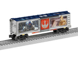 Steel Boxcar - 3-Rail - Ready to Run -- Star Wars(TM) R2D2, C3PO, Princess Leia (silver, blue, Full Color; Rebel Logo)-1