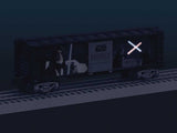 Steel Boxcar with Illuminated Light Sabers - 3-Rail - Ready to Run -- Star Wars(TM) Darth Vader vs. Obi-Wan Kenobi (black, Ful-Color Sides)-3